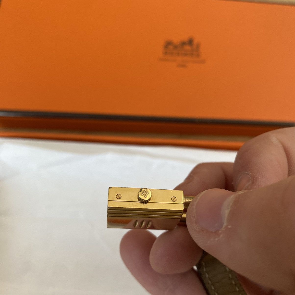 Hermes Hermes Kelly Watch Gold Brown Leather Bracelet Paris Vintage Size ONE SIZE - 10 Thumbnail