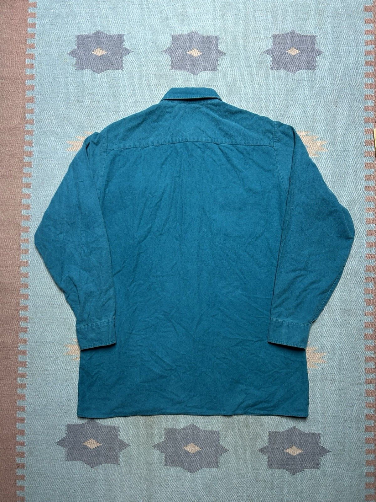 Vintage Vintage button shirt chamois cotton soft turquoise XL tall Size US XL / EU 56 / 4 - 5 Thumbnail