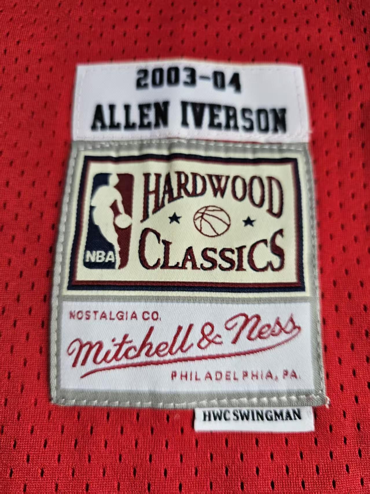 NBA #3 Allen Iverson Johnson Jersey 76ers 2003 04 Size US XXL / EU 58 / 5 - 4 Thumbnail