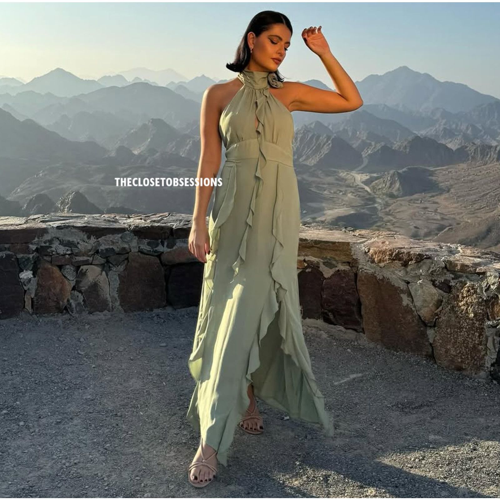 Zara ZARA BLOGGER FAVE!!! Green Ruffled Midi Dress NWT Size M / US 6-8 / IT 42-44 - 5 Thumbnail