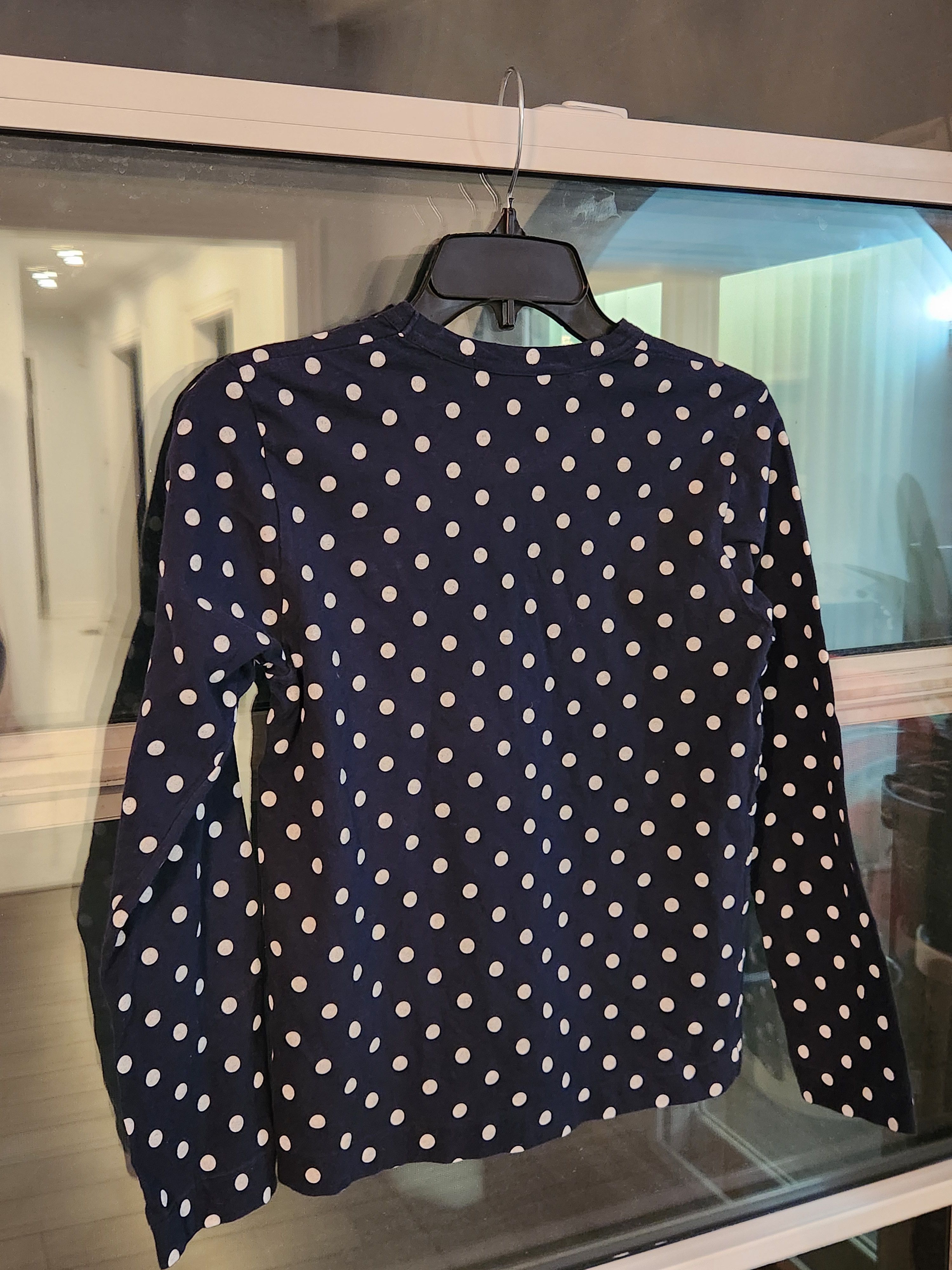 Comme des Garcons PLAY Navy Polka Dot CDG Long Sleeve T-shirt Size S / US 4 / IT 40 - 2 Thumbnail