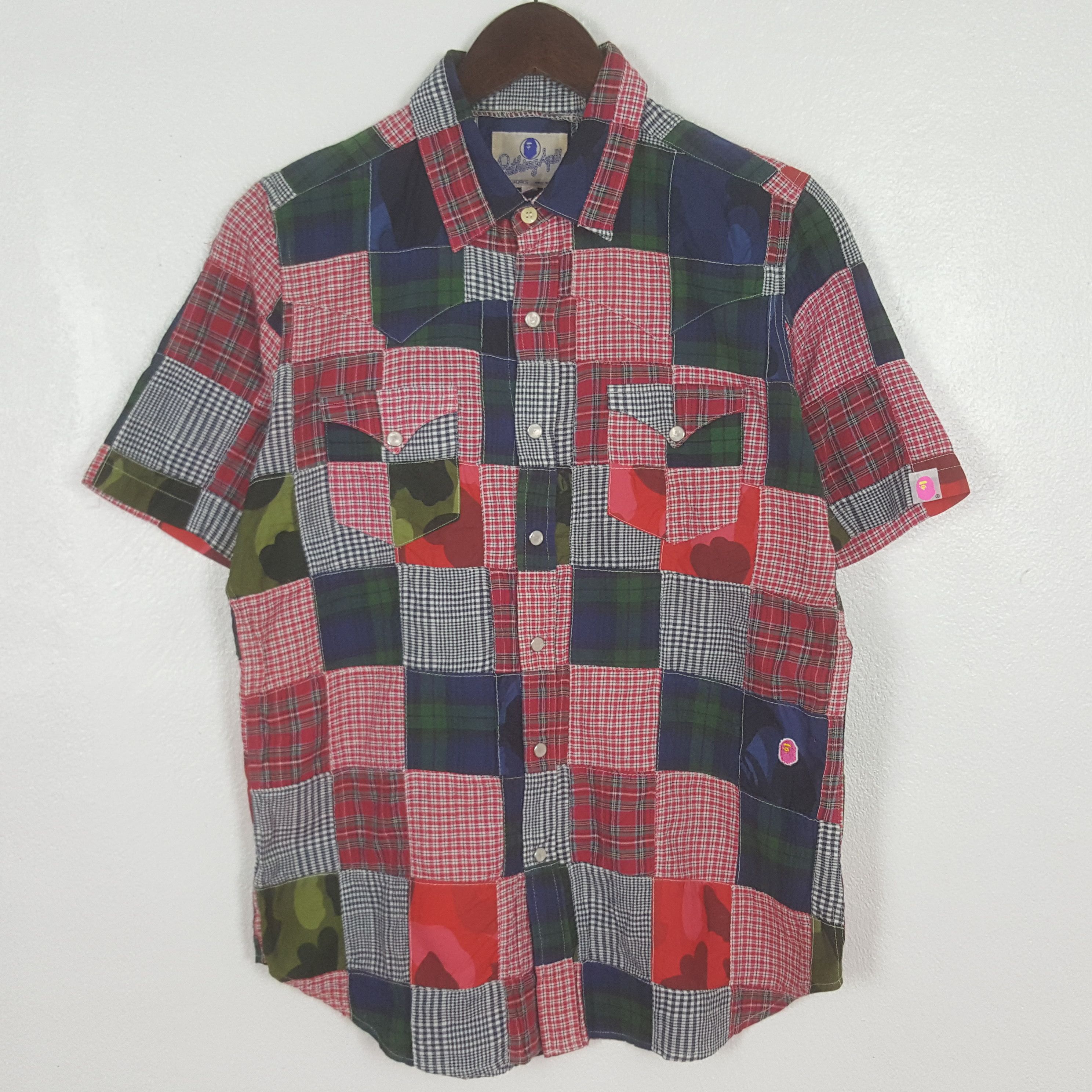 Bape Vintage A Bathing Ape Bape Pattern Button Up Shirt Size US M / EU 48-50 / 2 - 1 Thumbnail