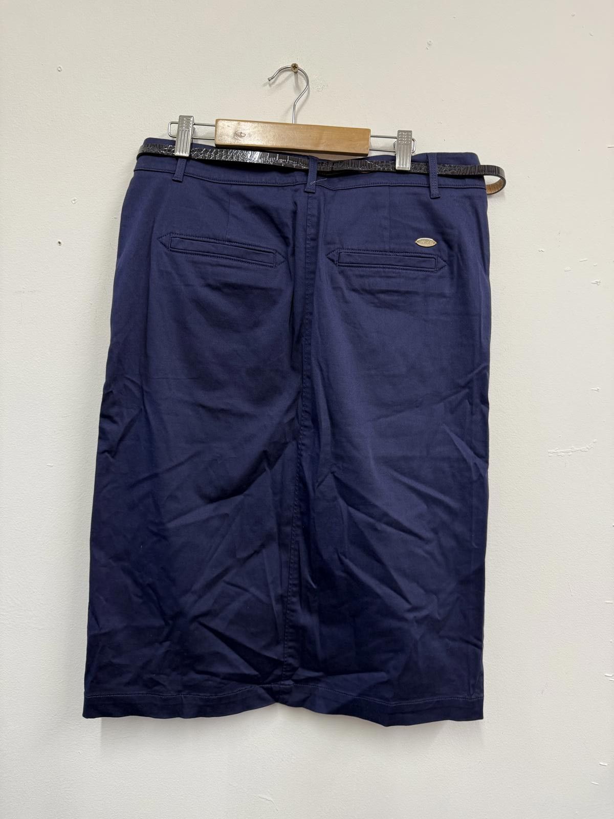 Other Per Una Navy Blue Skirt with Black Belt Size 8 Size M / US 6-8 / IT 42-44 - 5 Thumbnail