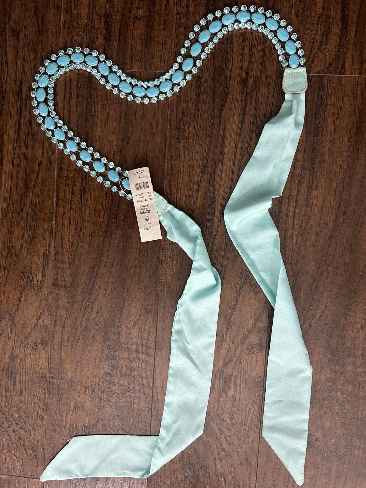 Other Caché Aqua Metal Beaded Adjustable Belt Size ONE SIZE - 2 Thumbnail