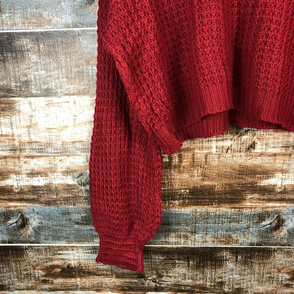 Vintage YPS Red ripped vintage crop top Knitwear #A1378 Size M / US 6-8 / IT 42-44 - 7 Thumbnail