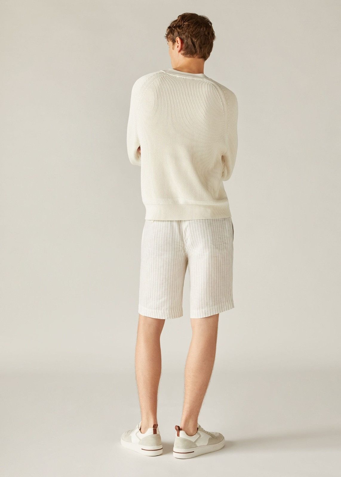 Loro Piana o1srvl11e1024 Flat Bermuda Shorts in White/Beige Size US 36 / EU 52 - 3 Thumbnail