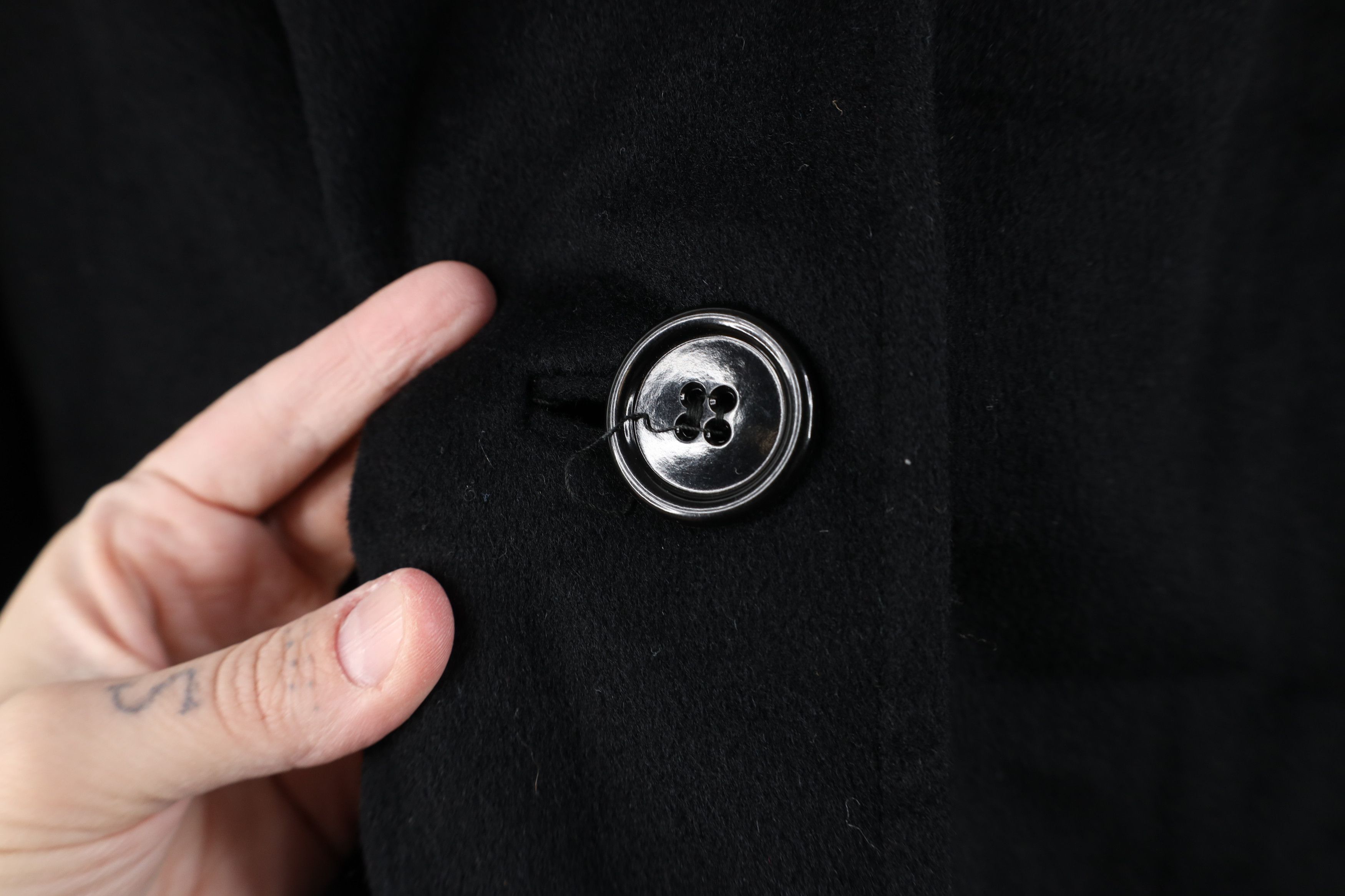 Vintage Vintage 50s 60s Collar Wool Trench Coat Jacket Black USA Size M / US 6-8 / IT 42-44 - 5 Thumbnail