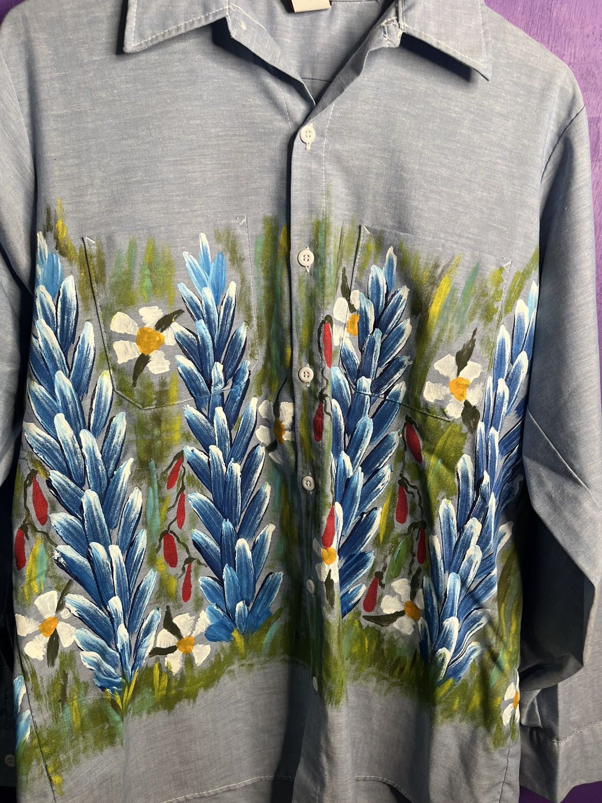 Vintage Vintage 80s Big Ben bluebonnet flowers button up Size US M / EU 48-50 / 2 - 3 Thumbnail