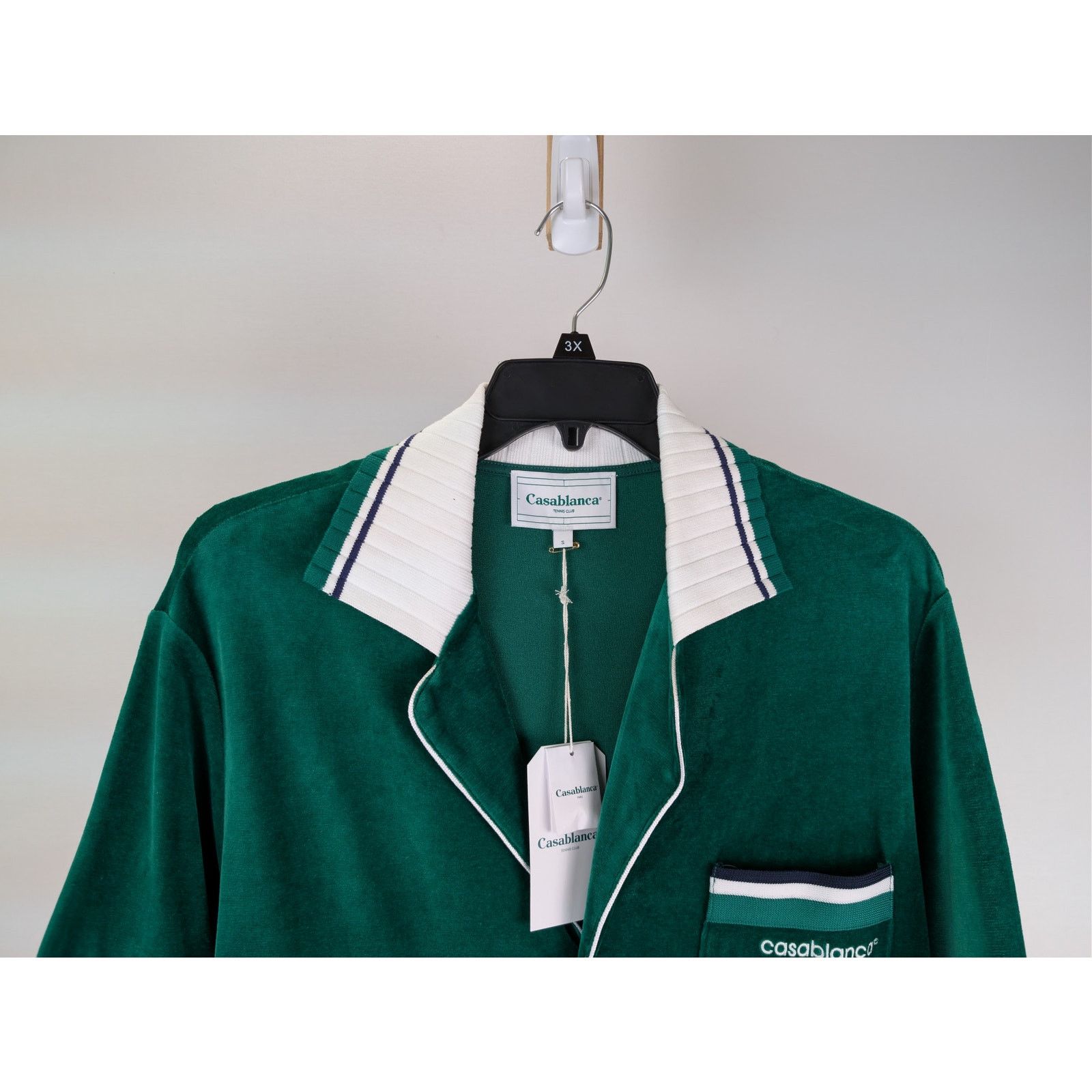 Casablanca o1rshd1 CC20 Men's Short Sleeved Velour Shirt in Evergreen Size US S / EU 44-46 / 1 - 3 Thumbnail