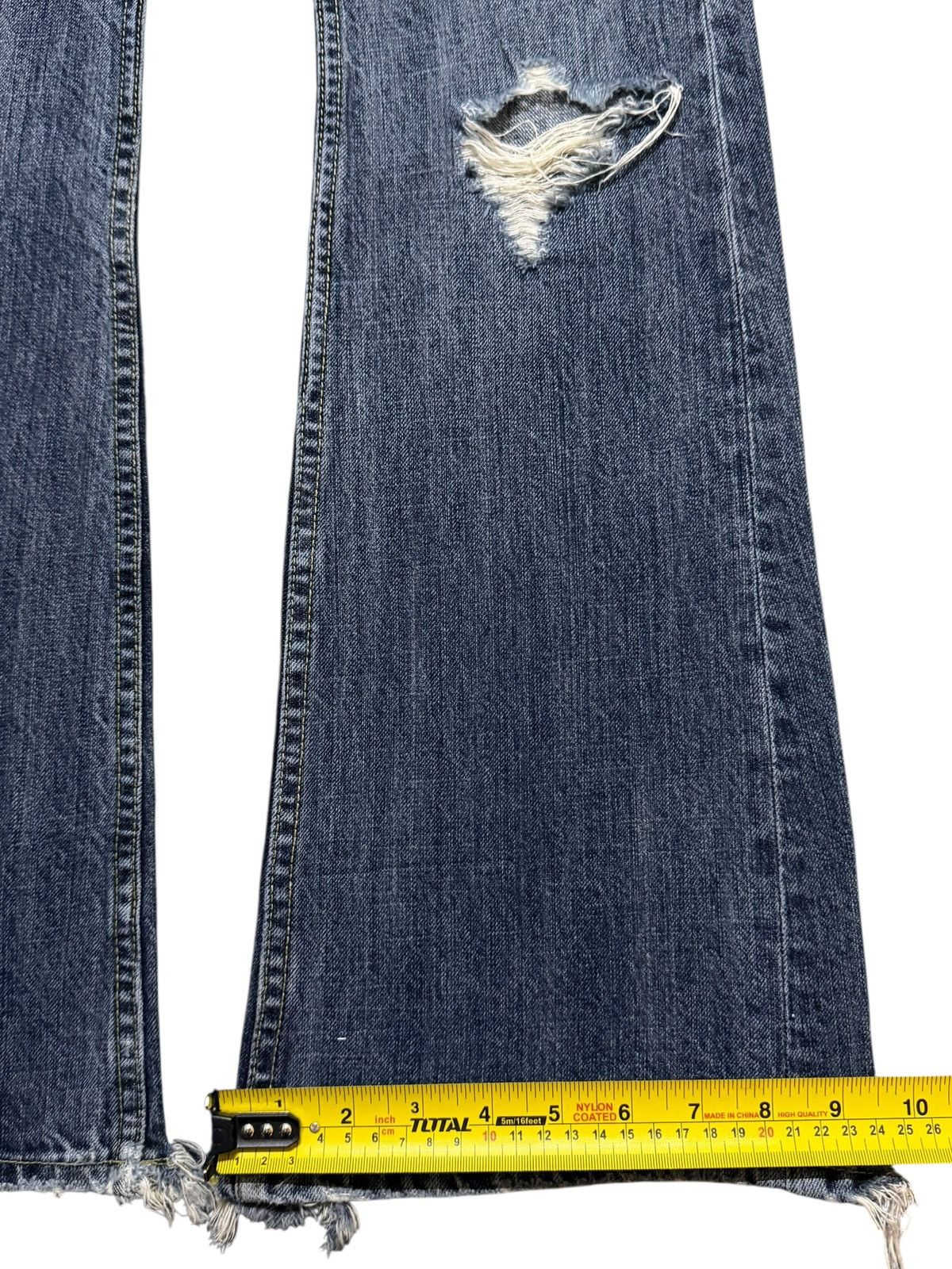 If Six Was Nine Vintage 90s Japanese Brand Faded Distressed Wide Leg Flared Size US 28 / EU 44 - 13 Thumbnail