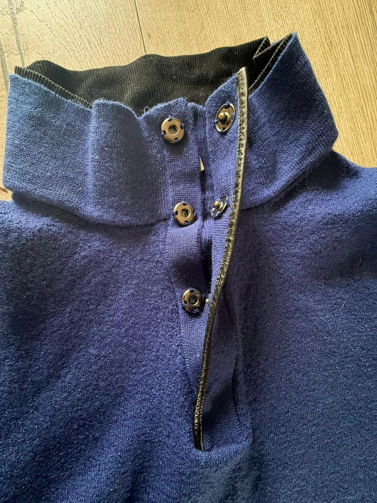 Karl Lagerfeld Lagerfeld Vintage Blue Merino Wool Half-Zip Pullover Sz S Size US S / EU 44-46 / 1 - 7 Thumbnail