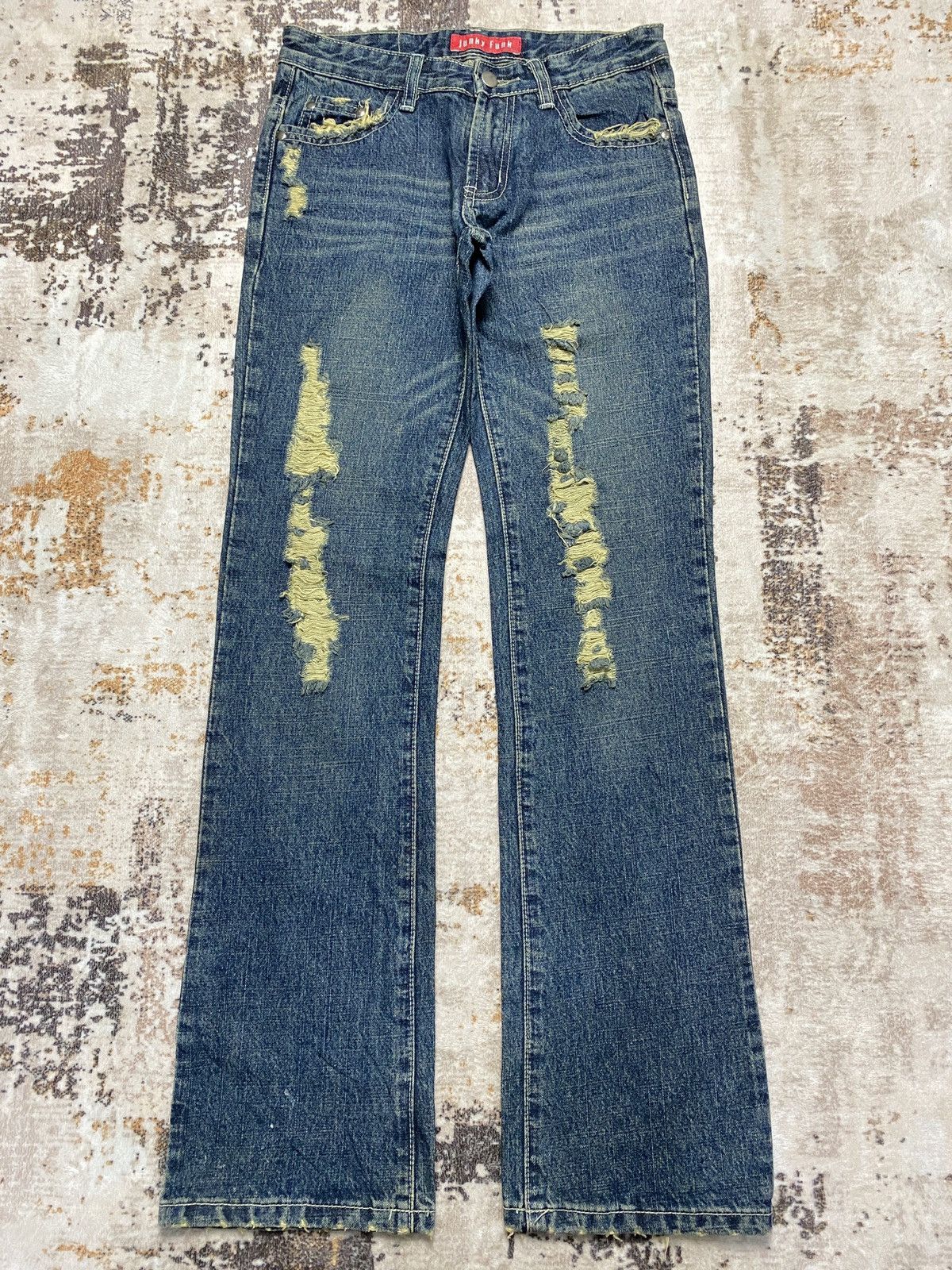 If Six Was Nine Distress Low BootCut Jeans Size 26" / US 2 / IT 38 - 1 Thumbnail