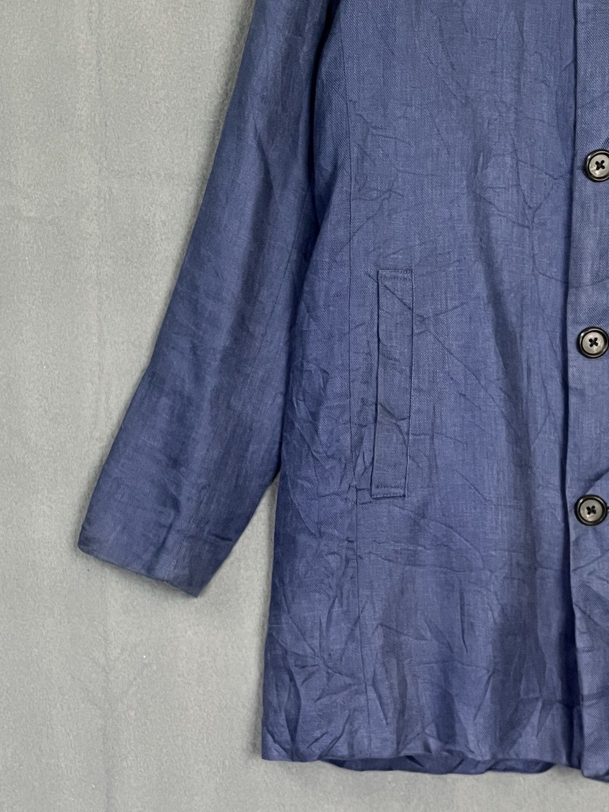 Japanese Brand × STUDIOUS Studious Hemp Blue Blazer Made in Japan Size S / US 4 / IT 40 - 4 Thumbnail