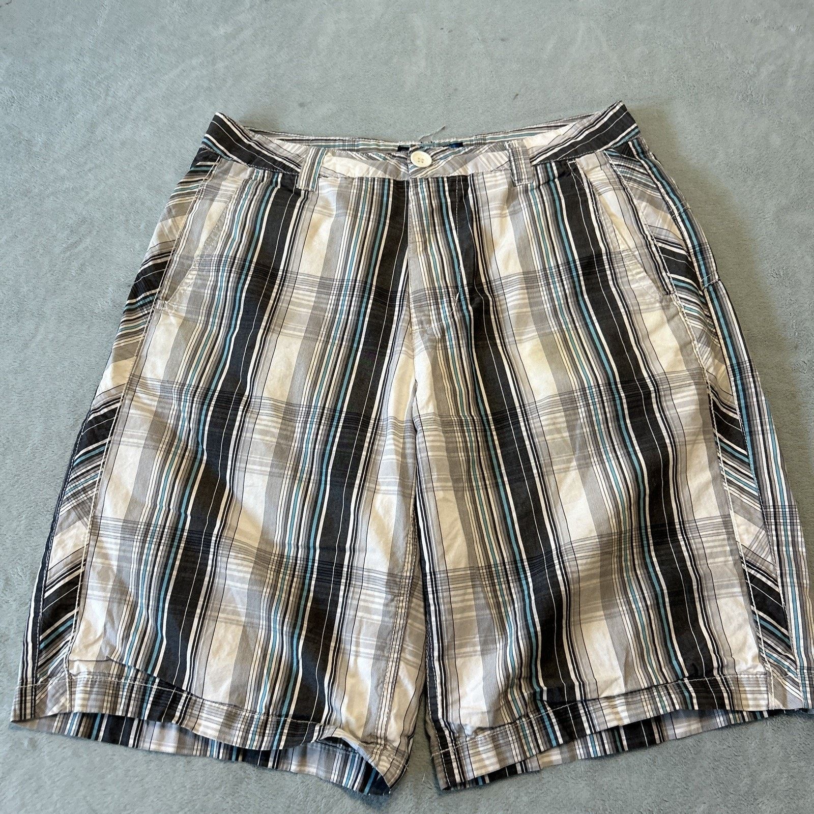 Anchor Blue Y2k 2000s Anchor Blue Plaid Shorts Men 32 90s Retro Hawaiian Size US 32 / EU 48 - 2 Thumbnail