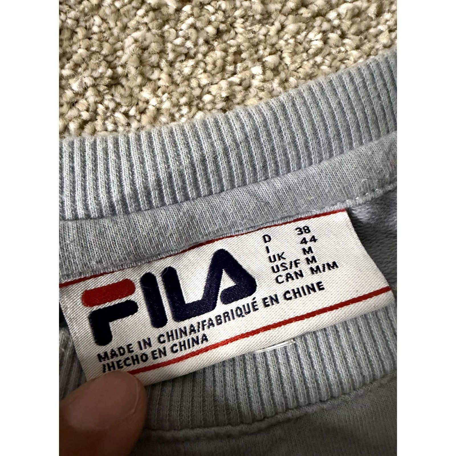 Fila FILA Sweatshirt Mens Medium Gray Logo Pullover Crewneck Casual Lightweight Size US M / EU 48-50 / 2 - 5 Thumbnail