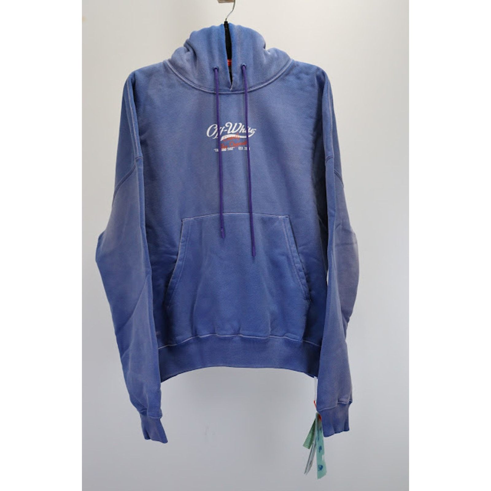 Off white blue and purple hoodie deals