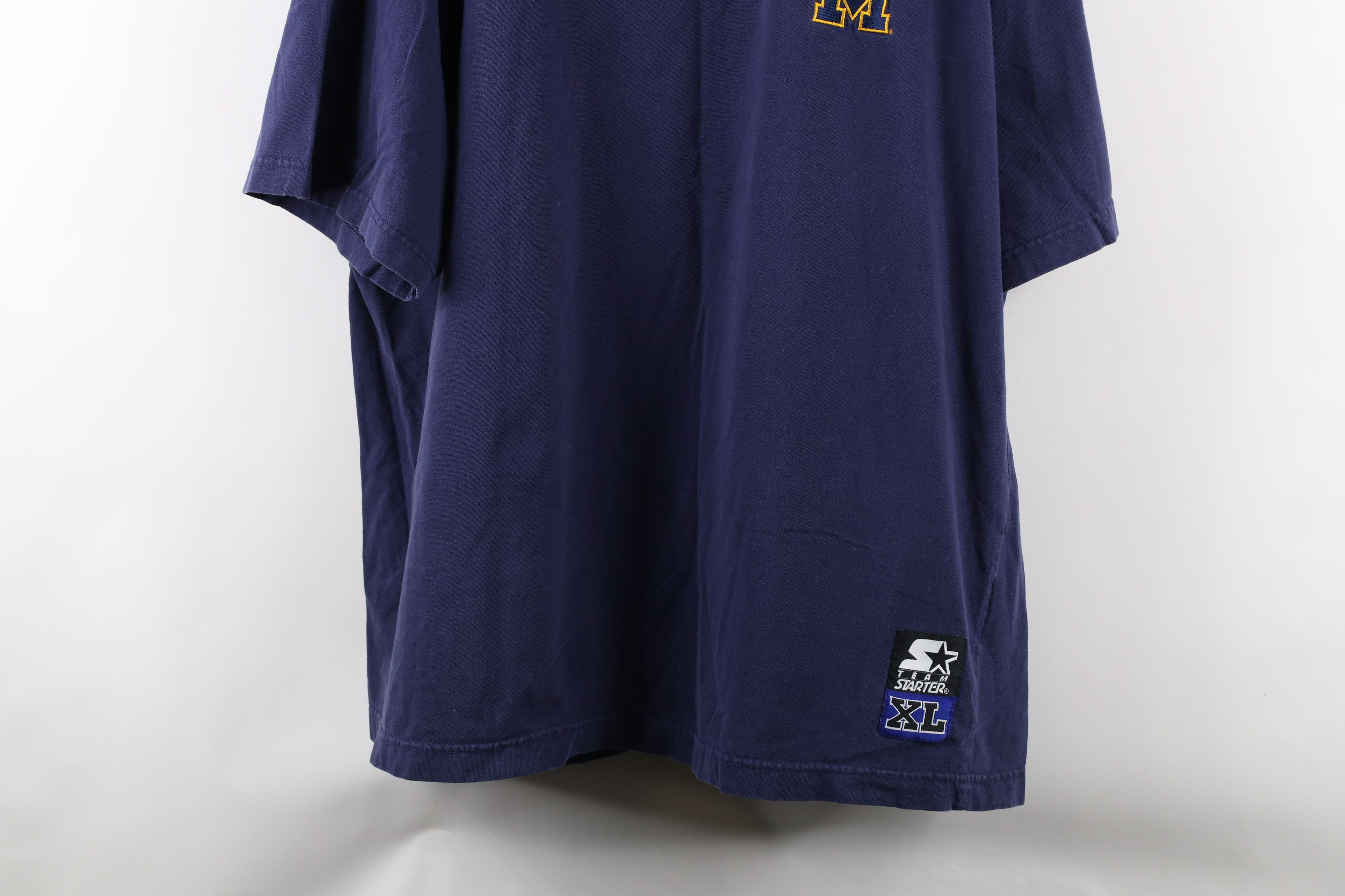 Starter × Vintage Vintage 90s Starter Out University of Michigan T-Shirt Blue Size US XL / EU 56 / 4 - 3 Thumbnail