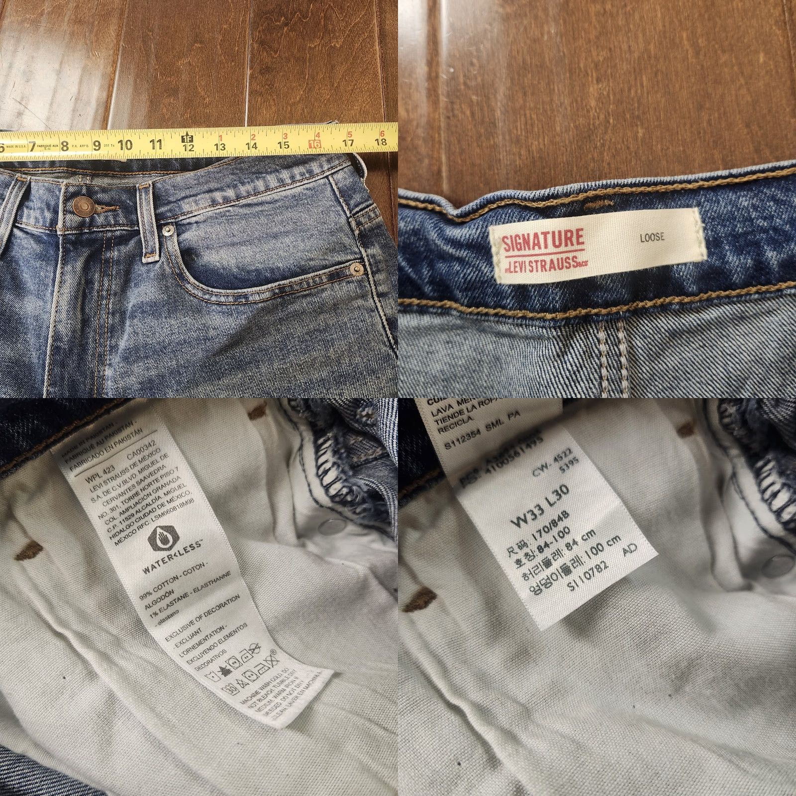Levi's Levi's Signature Loose Jeans Mens 33x30 Blue Straight Leg Faded 5-Pocket USA 90s City Mens Size US 33 - 9 Thumbnail