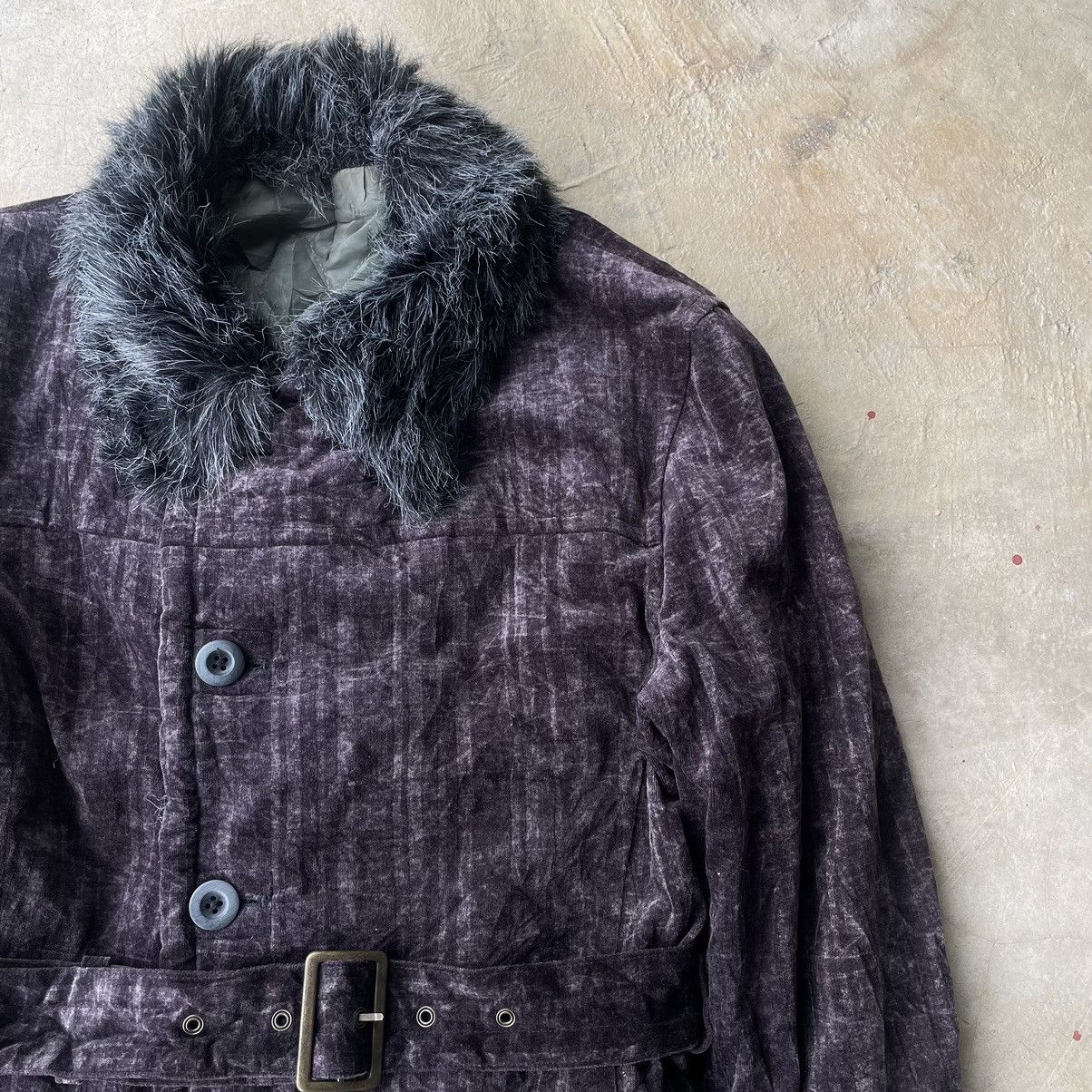Tornado Mart 🇯🇵Tornado Mart Faux Fur Velvet Belted Gothic Punk Coat Jacket Size US M / EU 48-50 / 2 - 7 Thumbnail