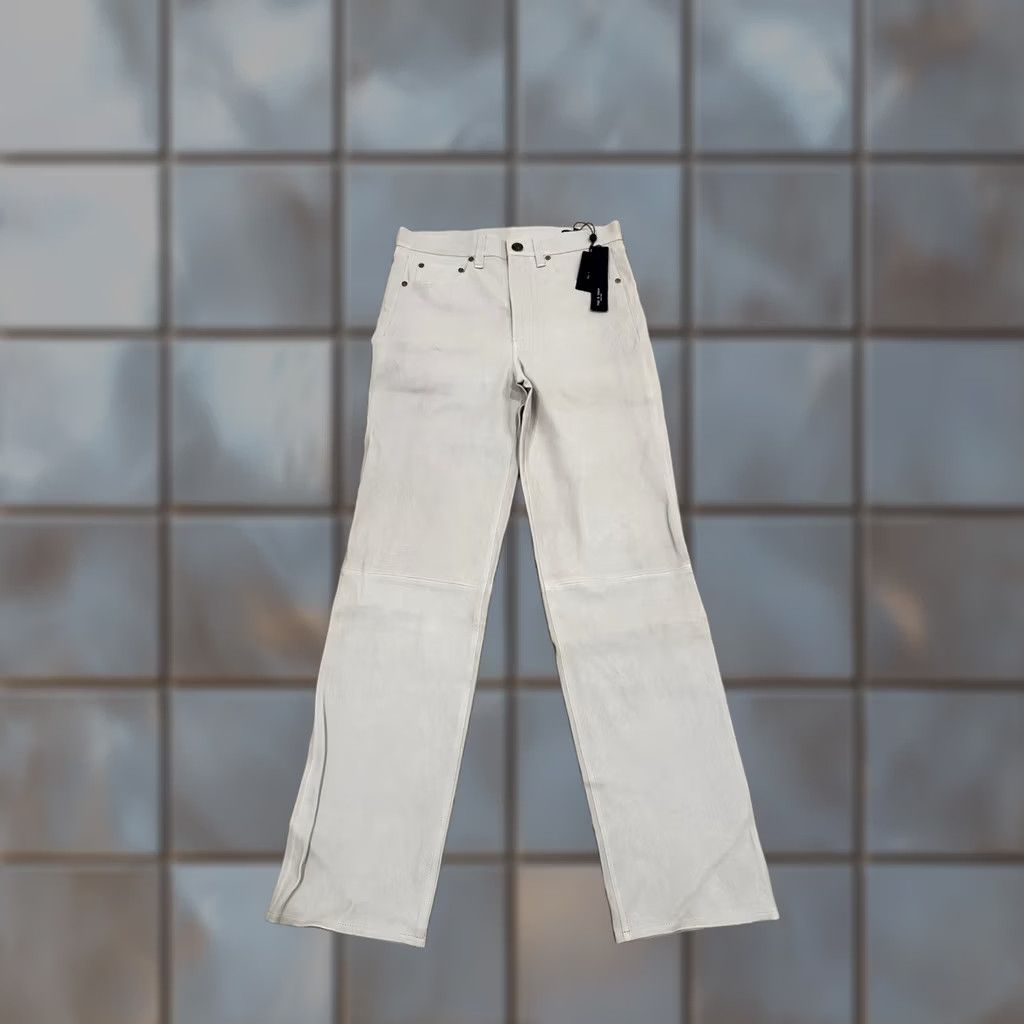 Rag & Bone NWT rag & bone Trousers Stone Leather Mid Rise Straight W28 Women Regular Size 28 Boys? Size 28" / US 6 / IT 42 - 1 Thumbnail