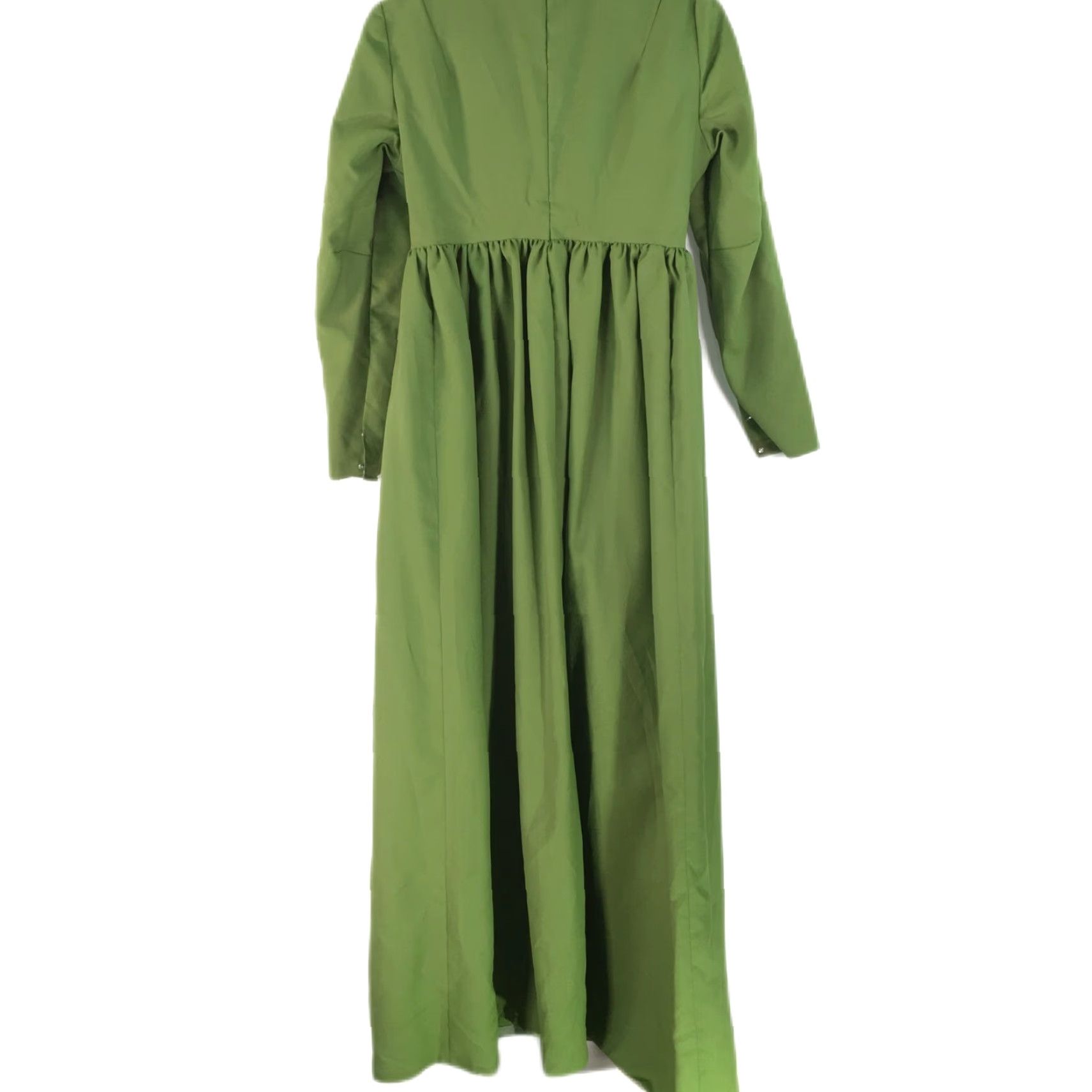 Olive VTG Unbranded Womens MaryLou Handmade Draped Neck Olive Green Gown Dress Size Large MaryLou VTG Size 4XL / US 24-26 - 4 Thumbnail