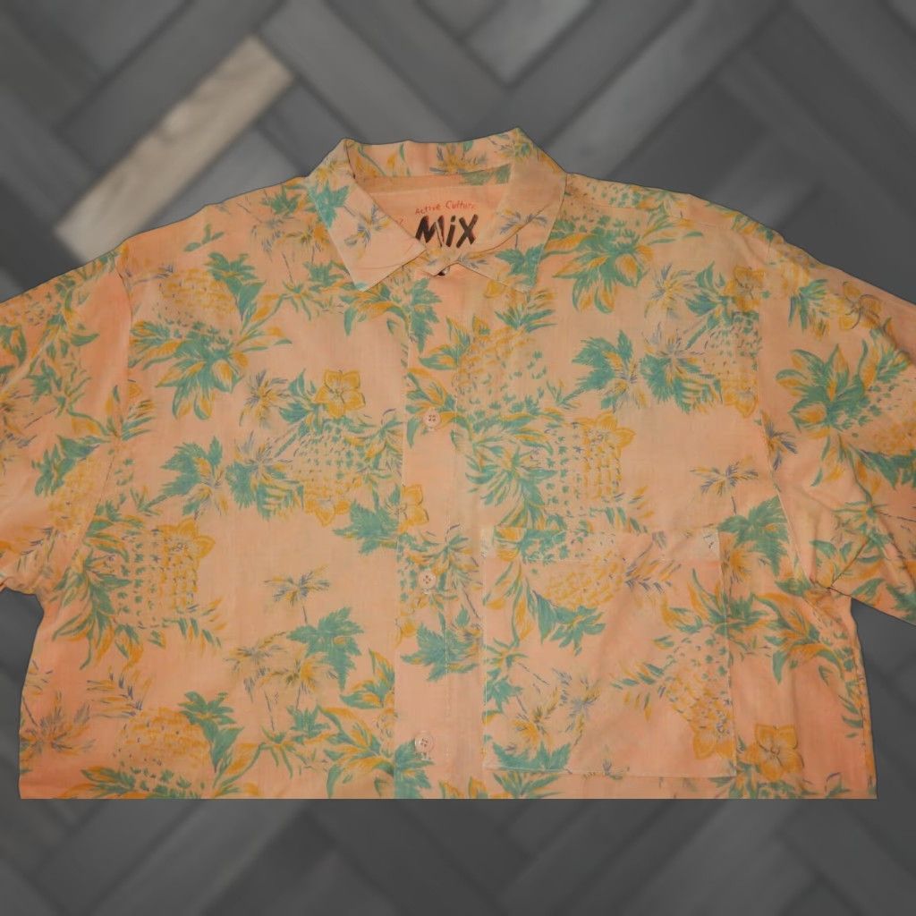Vintage VINTAGE Active Culture Mix Men's Short Sleeve Button-Up Shirt S Orange 80s Retro Made in USA Size US S / EU 44-46 / 1 - 1 Thumbnail