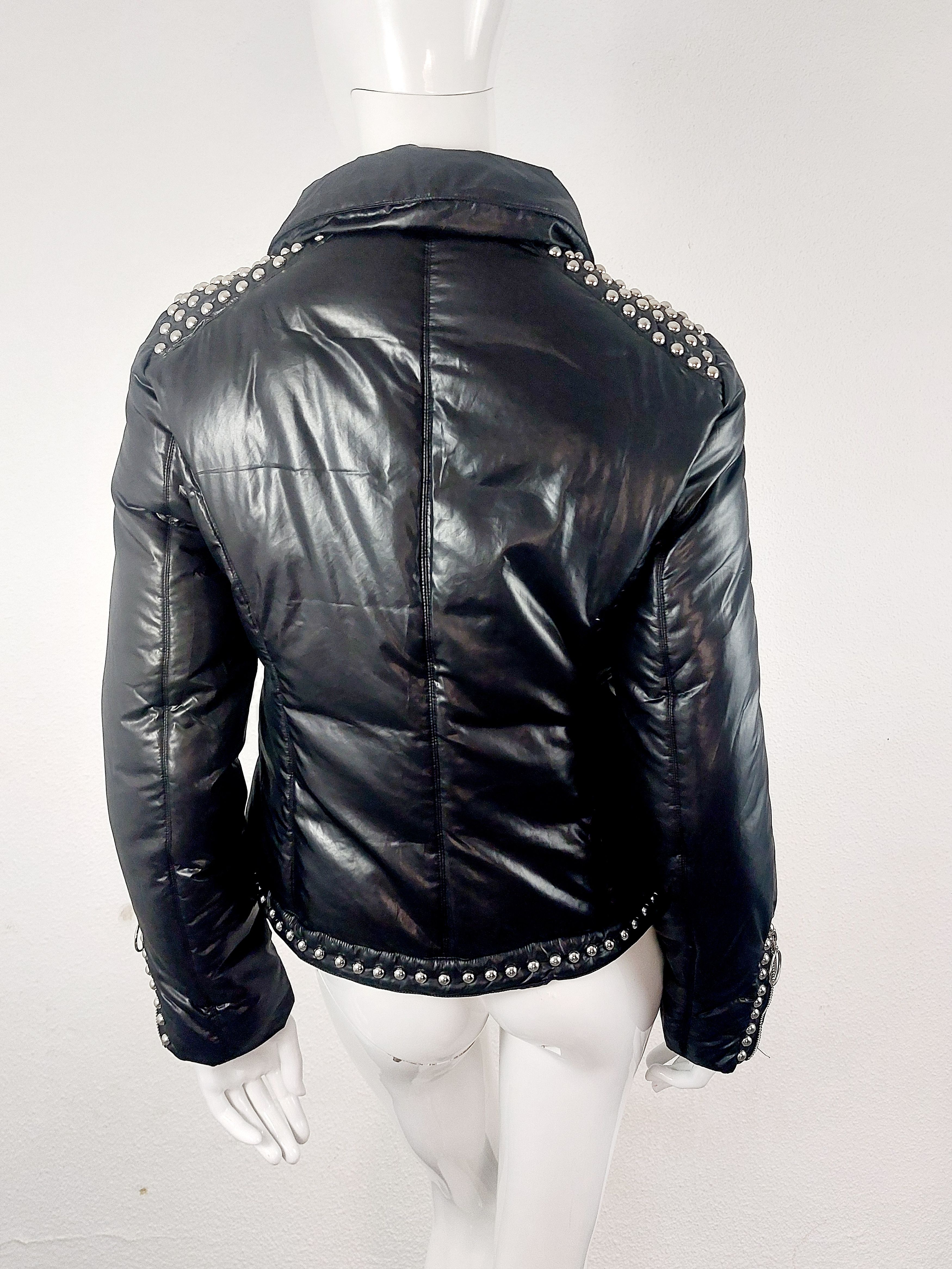 Moschino Moschino Rivet Studded Down Moto Jacket Coat Size M / US 6-8 / IT 42-44 - 15 Thumbnail