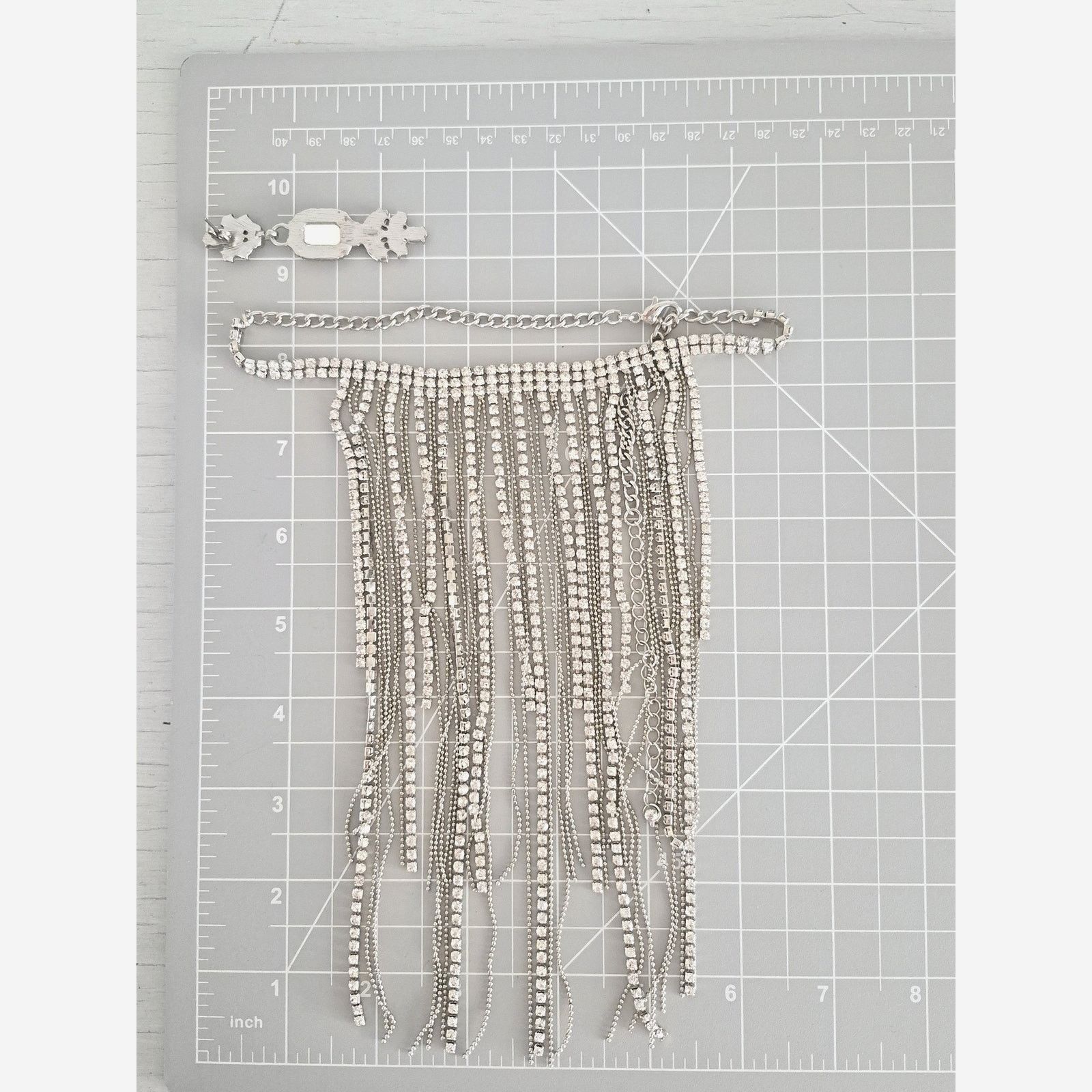 Other Long Rhinestone Bib Necklace with Earrings Set Size ONE SIZE - 6 Thumbnail