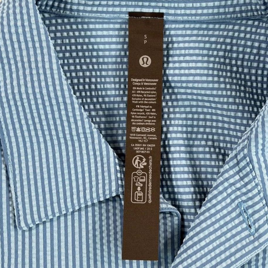 Lululemon LuluLemon Textured Camp Collar Shirt Blue Men S UV Protection NWT Casual Button-Up Short Sleeve Shirt Size US S / EU 44-46 / 1 - 2 Thumbnail