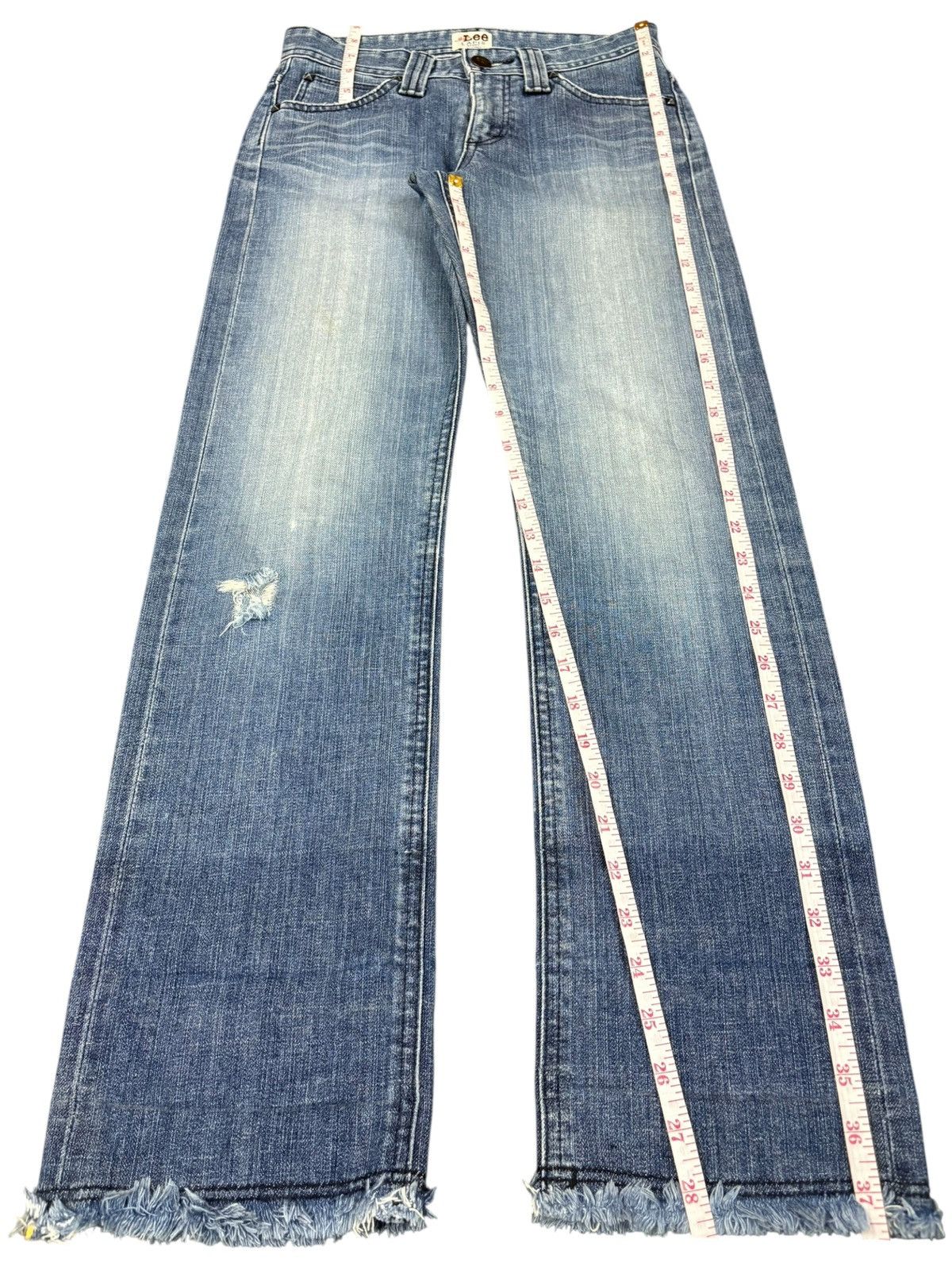 Lee Vintage Lee Lapis Selvedge Distressed Jeans Size US 27 - 14 Thumbnail