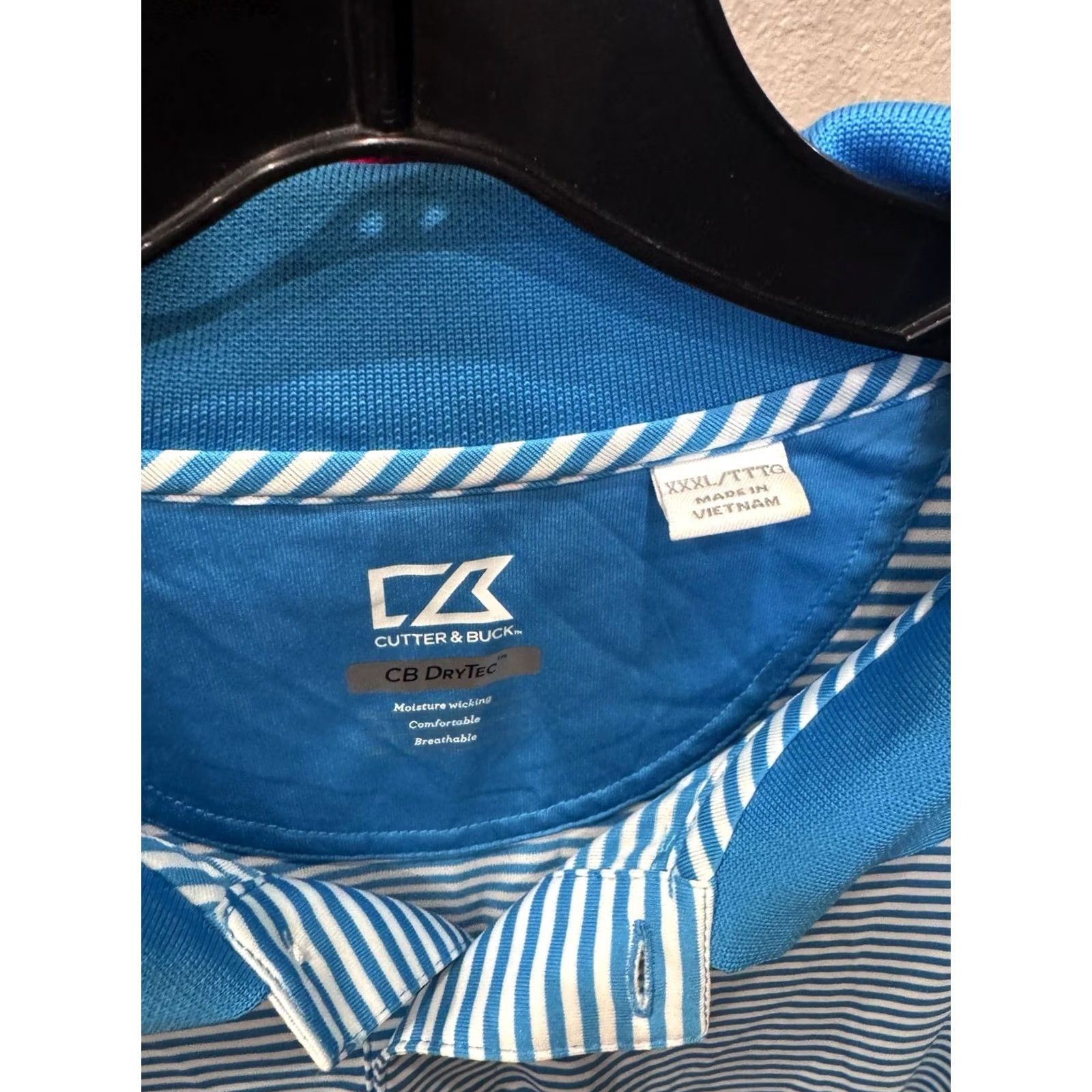 Cutter & Buck Cutter & Buck Polo Shirt 3XL Black Multicolor Blue White Stripe Shirt Men XXXL Size US XXL / EU 58 / 5 - 4 Thumbnail