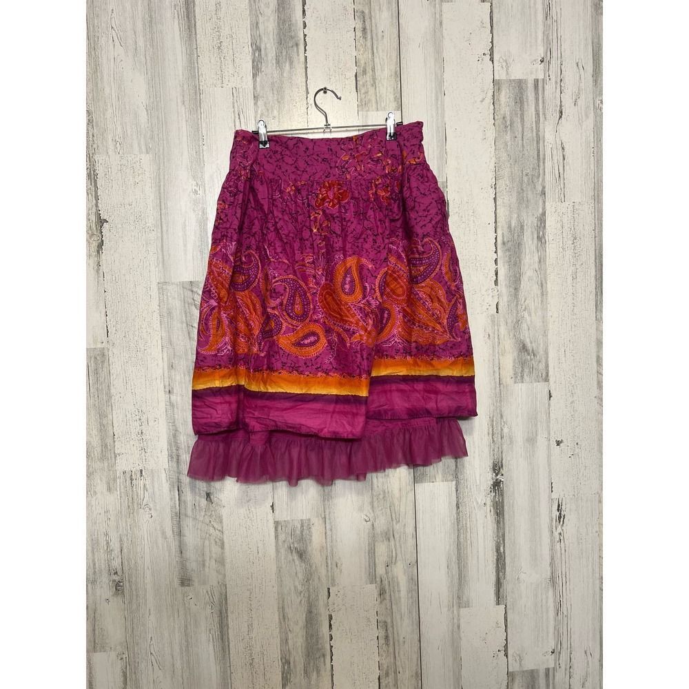 Other Allison Taylor Pink Paisley Embroidered Cotton Skirt Size 12 Size 30" / US 8 / IT 44 - 2 Thumbnail