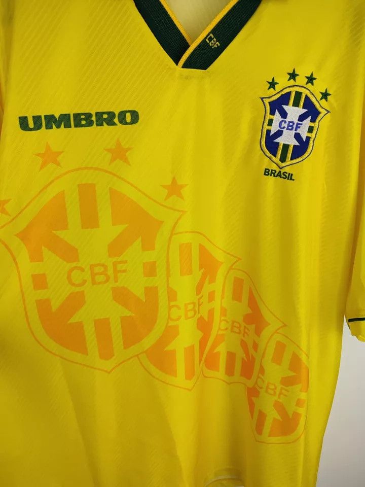 Umbro Vintage Umbro Brazil 1994 World Cup Home FOOTBALL Kit SHIRT Size US XL / EU 56 / 4 - 2 Thumbnail