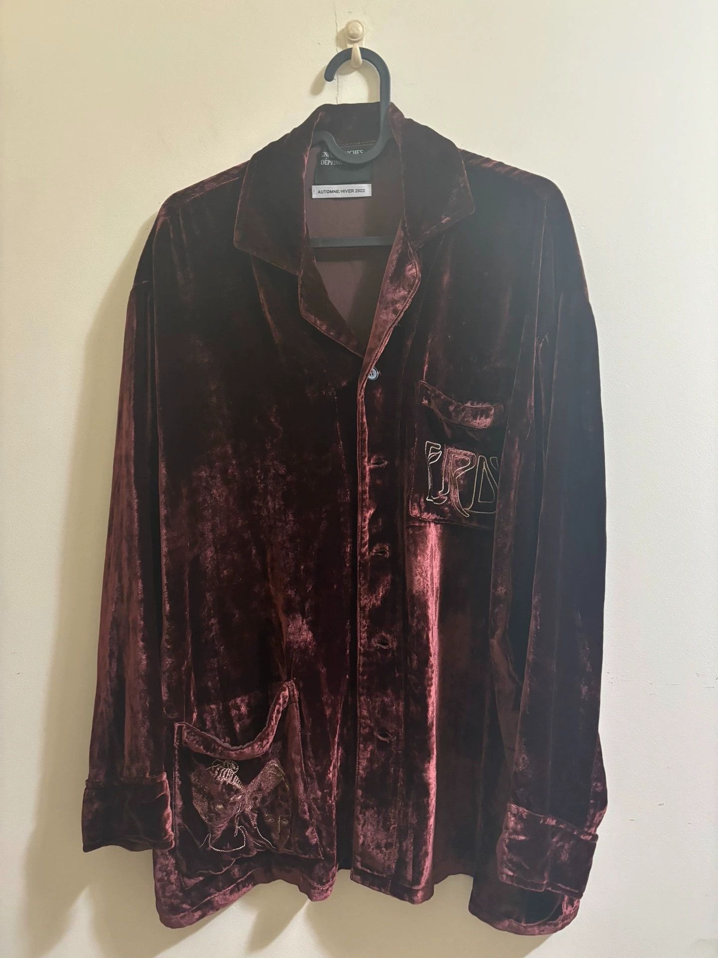Enfants Riches Deprimes Red velvet shirt
