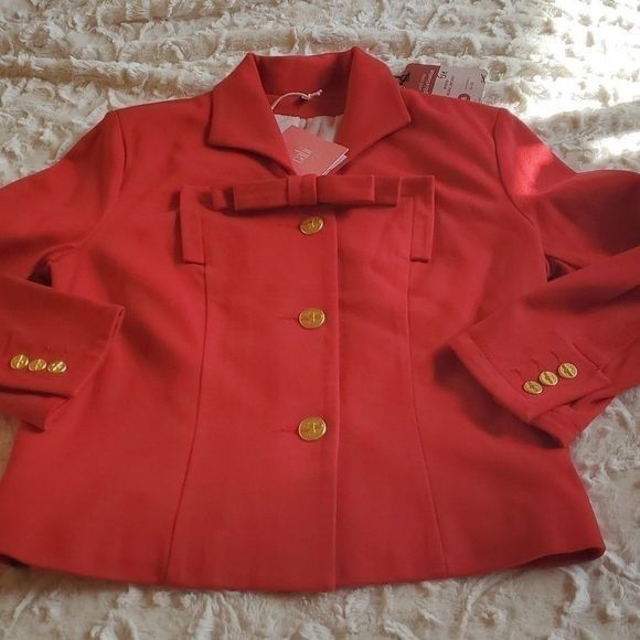 Vintage Cabi Beau Red Lined Long Slv Bow Closure Sz 6 Jacket Size M / US 6-8 / IT 42-44 - 12 Thumbnail
