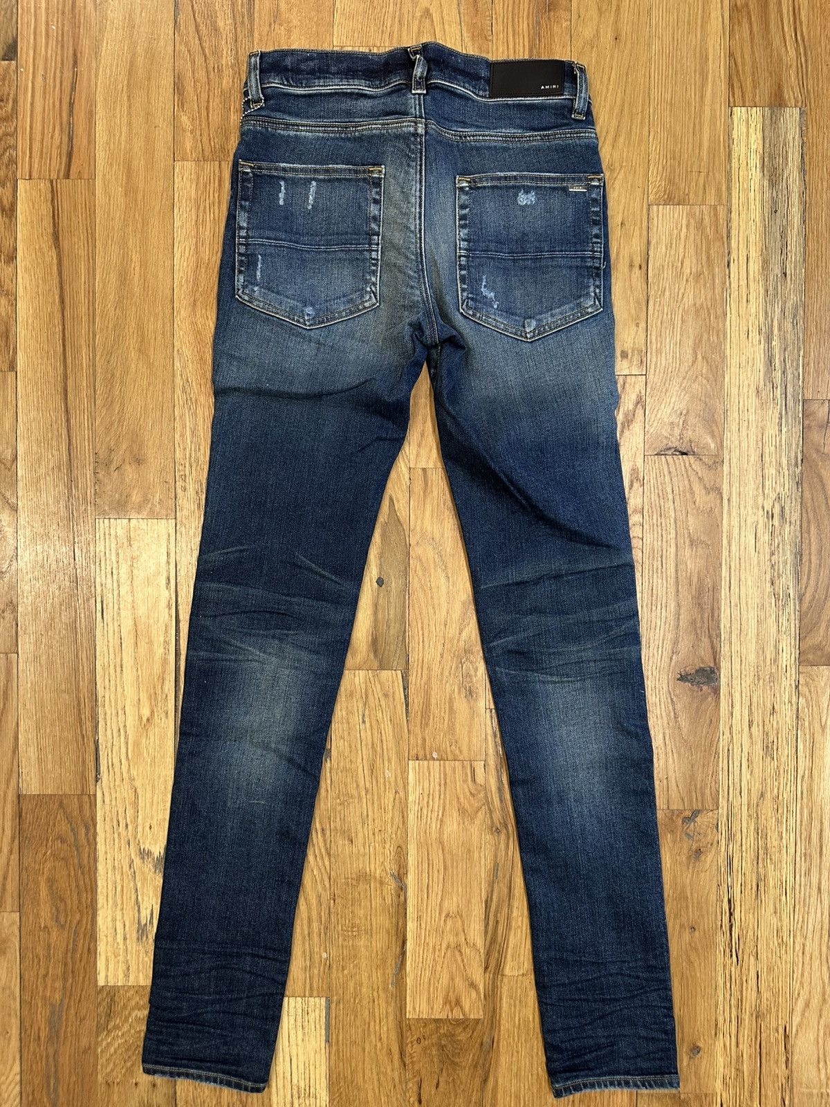 Amiri Amiri MX1 Orange Suede Dark Blue Denim Jeans Size 30 NEW  