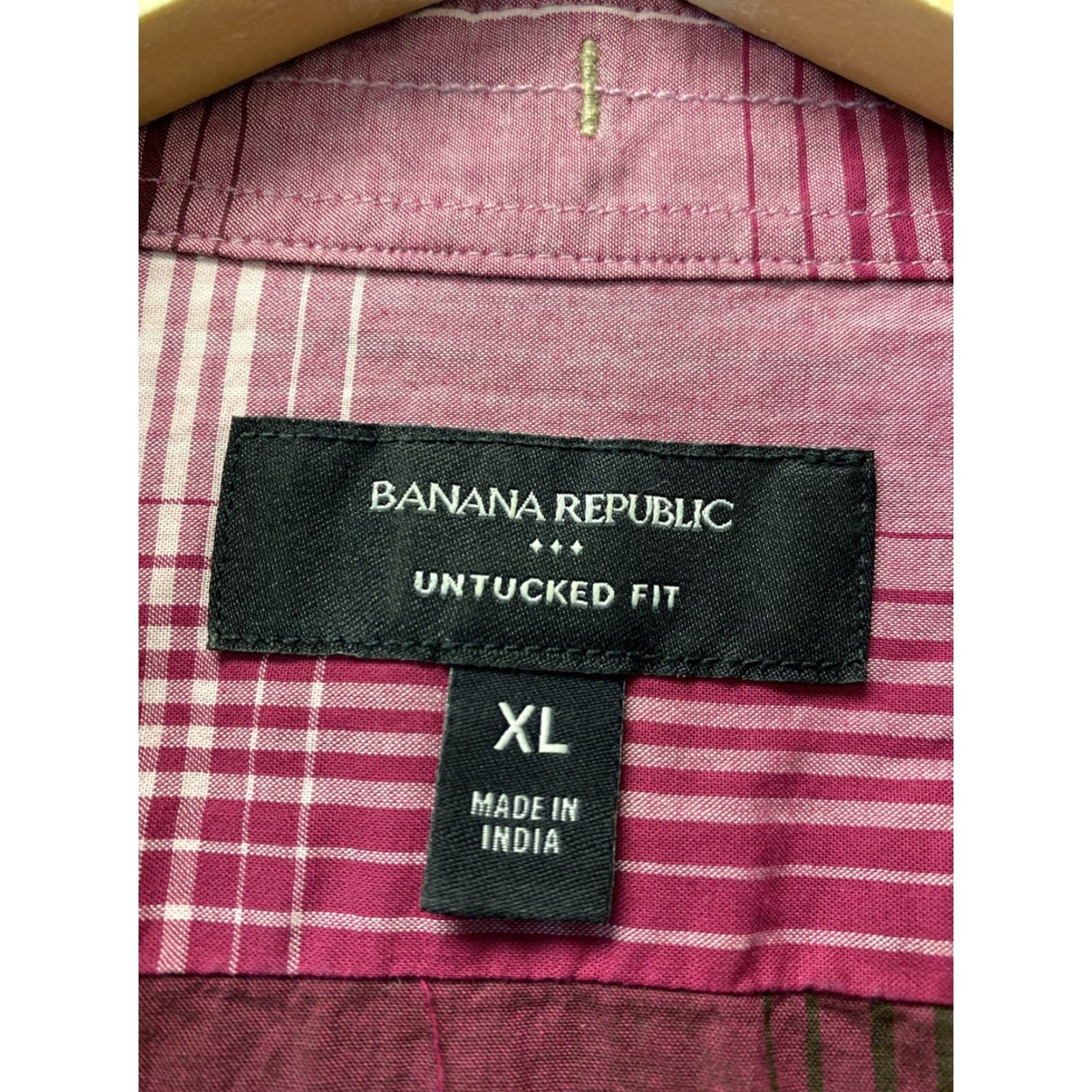 Banana Republic VINTAGE Banana Republic Men’s Long Sleeve Button Shirt XL Raspberry Plaid Clothing Mens Size US XL / EU 56 / 4 - 7 Thumbnail