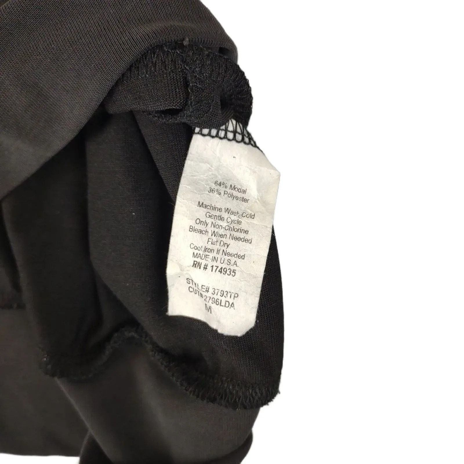 Other PEYTON JENSEN Model Blend Keyhole V-Neck Black Top, Made USA Size M / US 6-8 / IT 42-44 - 5 Thumbnail