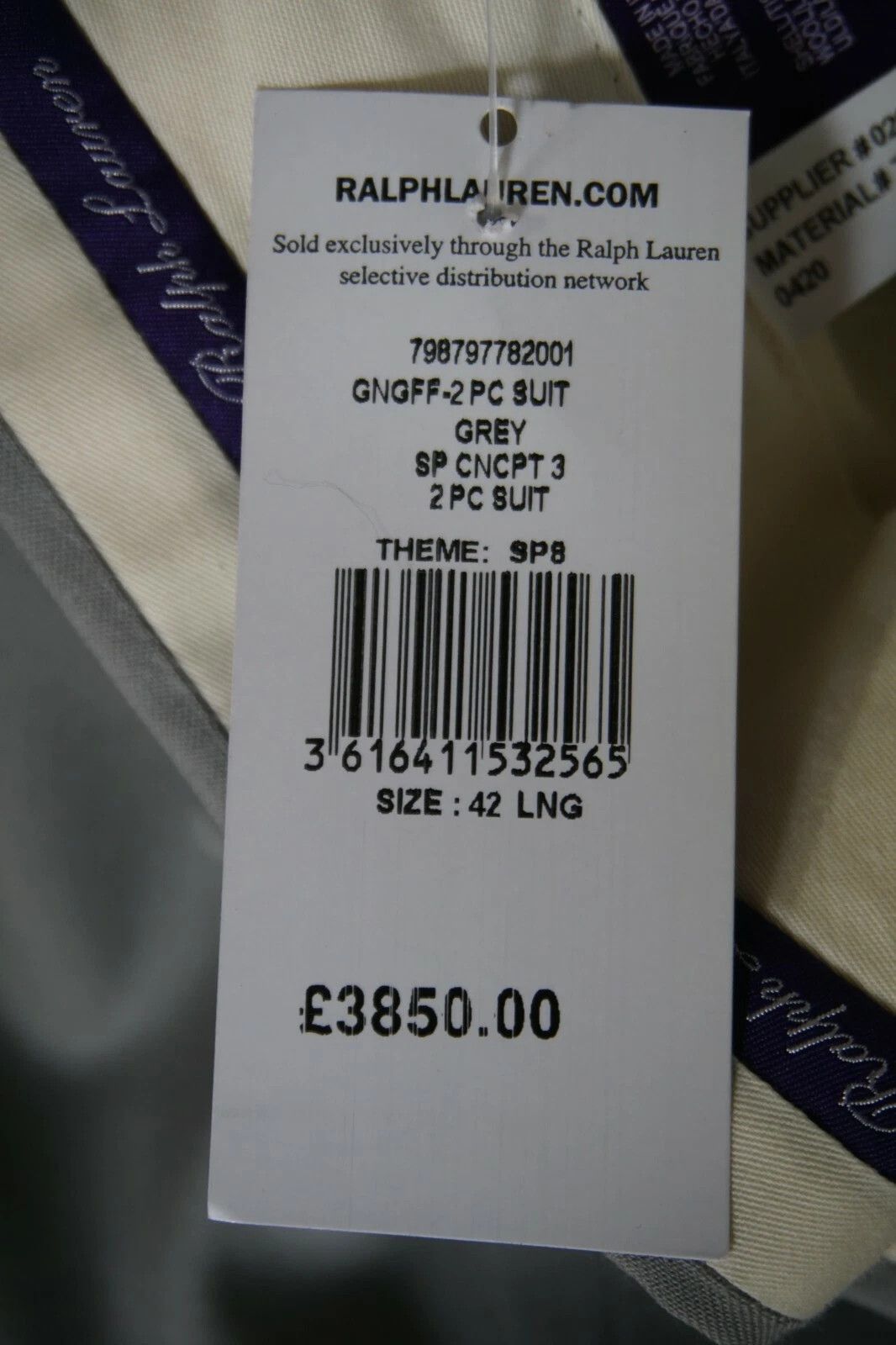 Ralph Lauren Purple Label NWT Ralph Lauren Purple Label Single Breasted Suit Grey Size 40R - 7 Thumbnail