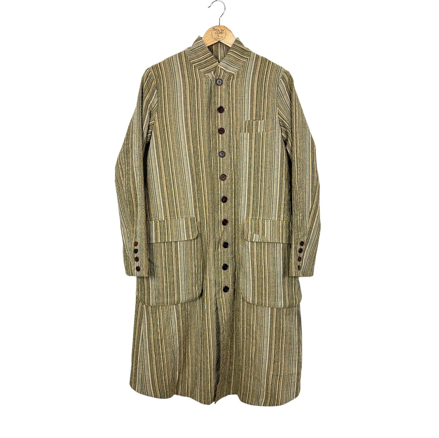 image of Aleksandr Manamis Long Coat Striped Coat, Women's (Size Medium)
