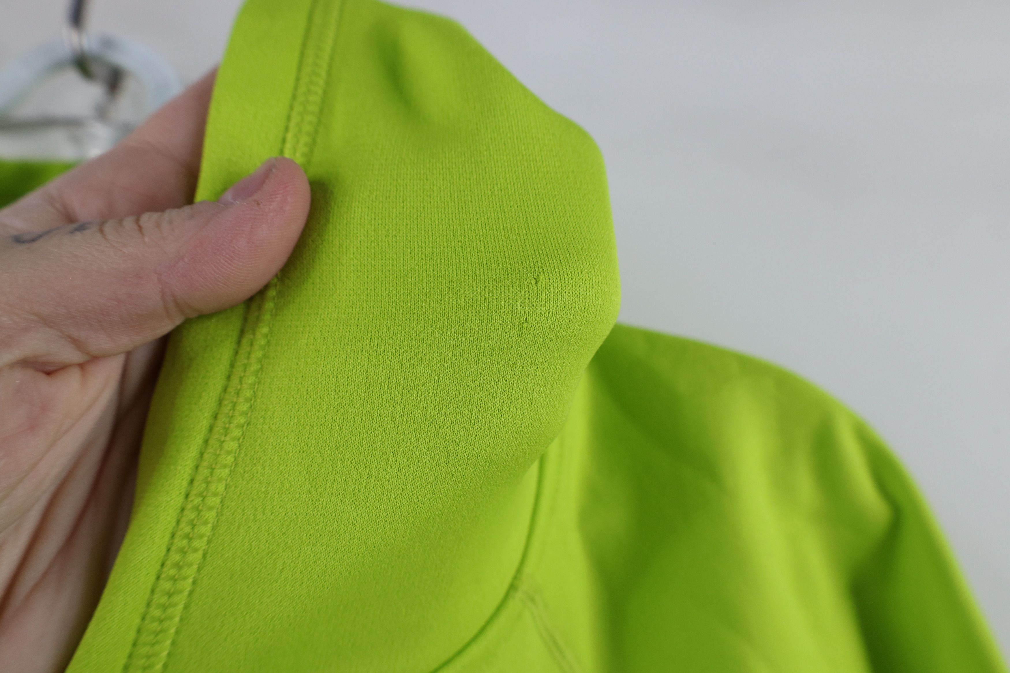 Nike × Vintage Vintage Y2K Nike Scott Mini Swoosh Fleece Lined Hoodie Lime Size M / US 6-8 / IT 42-44 - 7 Thumbnail