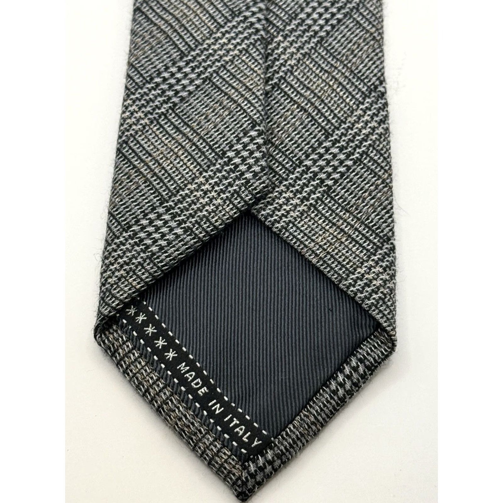 Ermenegildo Zegna VINTAGE ERMENEGILDO ZEGNA Silk Wool Tie Plaid Houndstooth Made In Italy EUC Size ONE SIZE - 5 Thumbnail