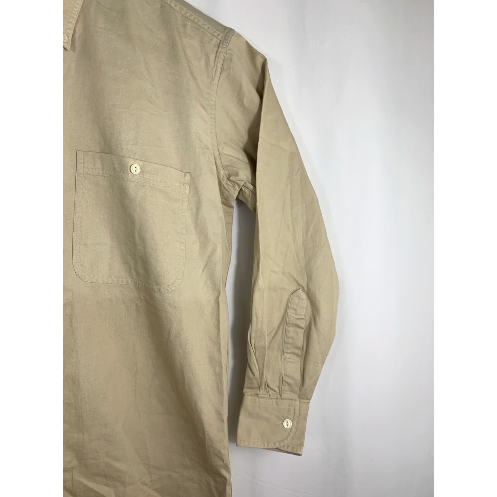 Chaps VINTAGE Ralph Lauren Chaps Button-Up Shirt Mens 15 Khaki Cotton Boy Scout Beige Long Sleeve Size US M / EU 48-50 / 2 - 4 Thumbnail