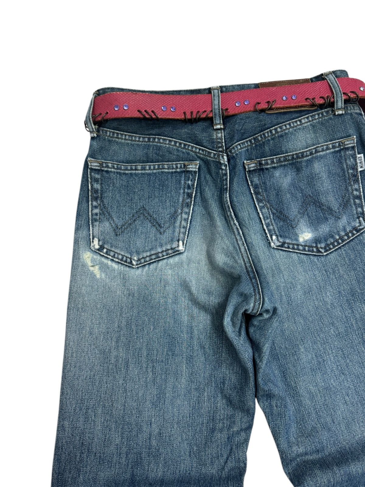 Edwin × Vintage EDWIN 403 DISTRESSED DESIGN DENIM JEANS Size US 28 / EU 44 - 12 Thumbnail