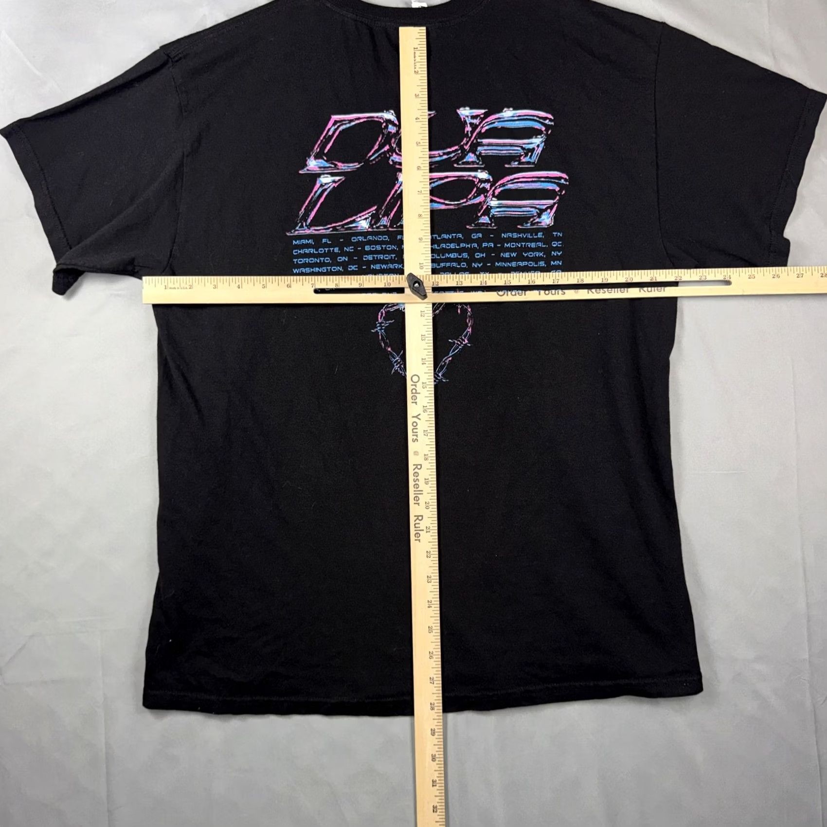 Vintage Alstyle Mens XL Black Dua Lipa Tour Cities Graphic Concert Shirt Size US XL / EU 56 / 4 - 6 Thumbnail