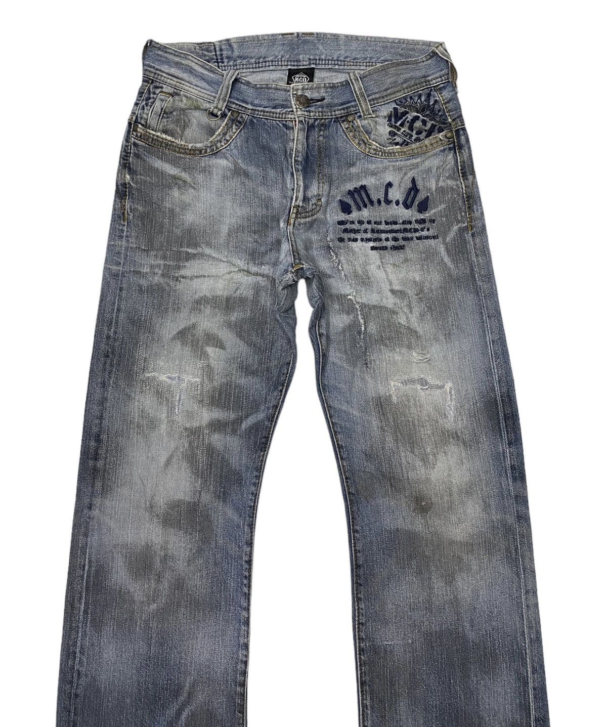 If Six Was Nine 🔥MORE CORE DIVISION EMBROIDERY DISTRESSED DENIM JEANS RARE Size US 32 / EU 48 - 5 Thumbnail
