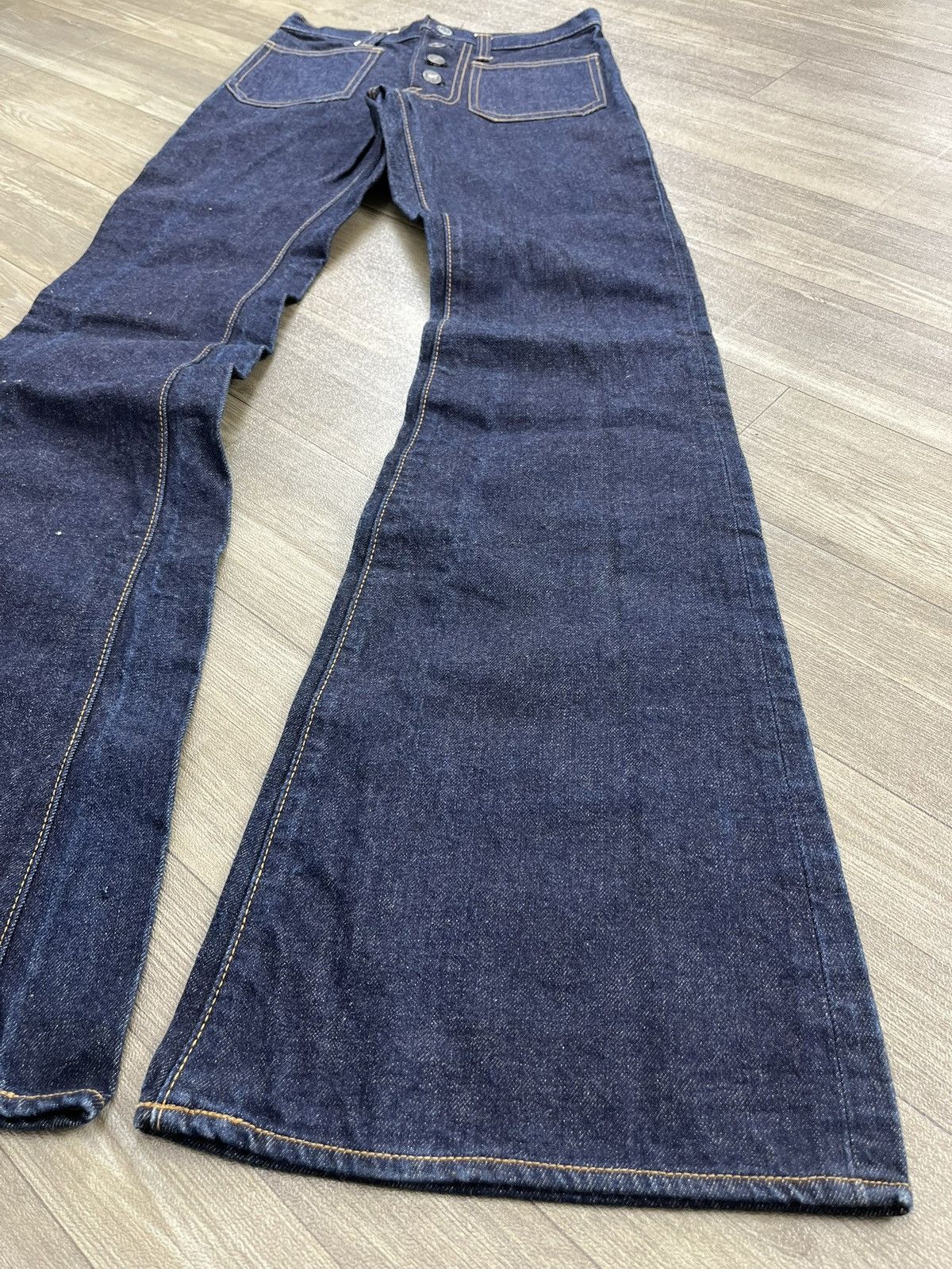 Japanese Brand 2000s Edwin 1014 TT Ifsixwasnine Lgb Style Flared Jeans Size US 27 - 2 Thumbnail