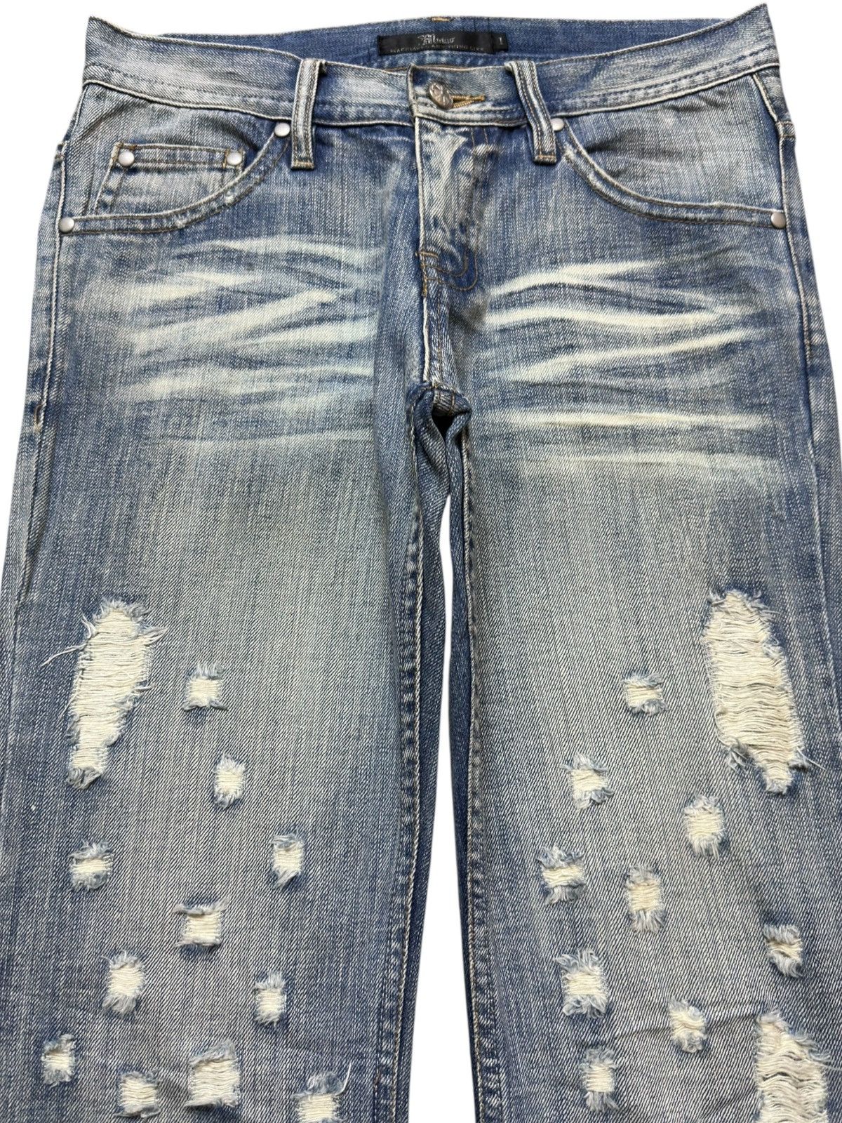 Le Grande Bleu (L.G.B.) Vintage Midas Flare Bootcut Faded Grunge Distressed Denim Size US 30 / EU 46 - 2 Thumbnail