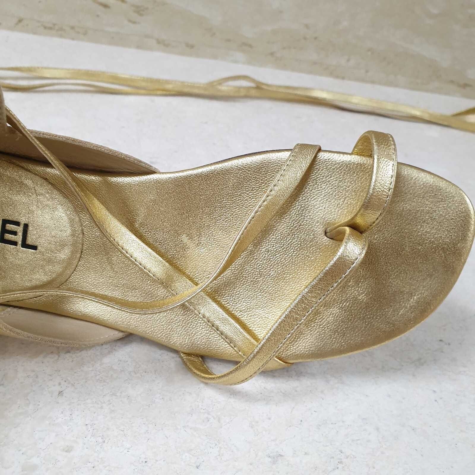 Chanel Chanel Gold Gladiator Sandals Sz.38 Size US 7 / IT 37 - 15 Thumbnail