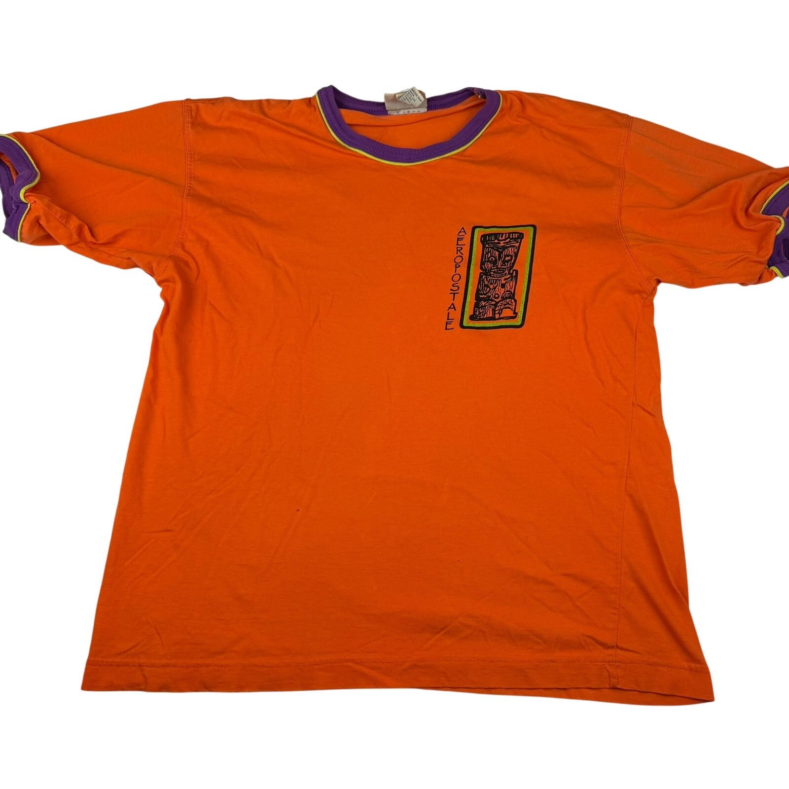 Aeropostale Vintage Aeropostale Orange Tiki Graphic T-Shirt XL Size US M / EU 48-50 / 2 - 1 Thumbnail